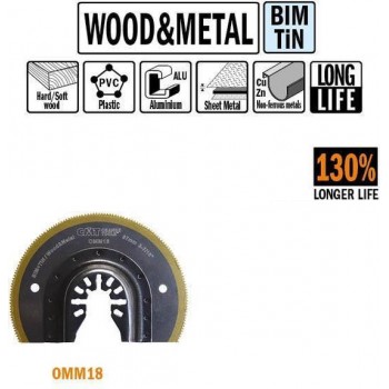 87 mm Bi-metaal TIN rond zaagblad voor hout en metaal 1st. (Universeel)