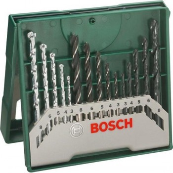 15-delige Bosch X-Line borenset voor hout, metaal en steen
