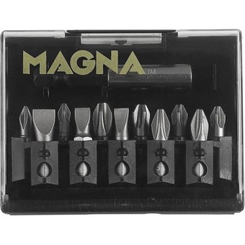 Magna Schroefbitset PZ/PH/ZS 12-delig met Magnetische Bithouder 221413