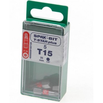 Spax bit T-star plus torx T15 rood (5st)