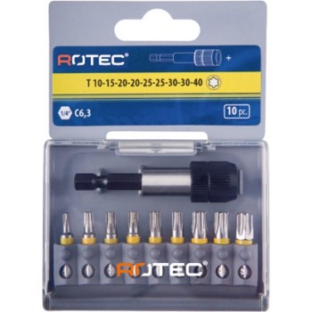 Rotec Bitset 1/4 inch 25mm torx + Quick-lockhouder (10dlg)
