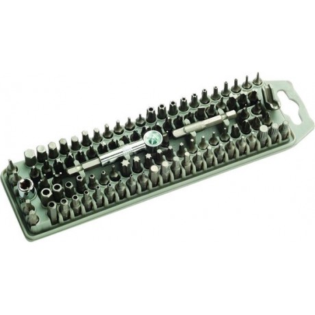 Pros'Kit SD-2310, Boormachine kit met 96 verschillende bits, magnetisch, plastic doos, grijs