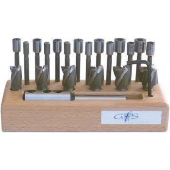 Tapverzinker-combinatie-set HSS Gr. 0 in houten sokkel 16-delig GFS
