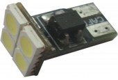 Auto LEDlamp 2 stuks | autoverlichting LED T10 | 4-SMD xenon wit 6500K no polarity | 12V DC