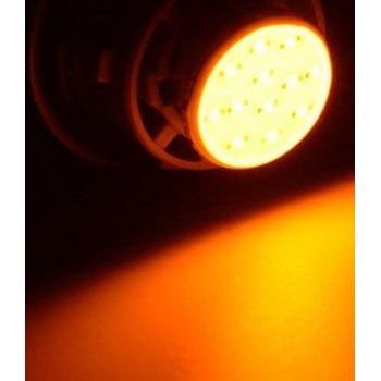 BA15S autolamp 2 stuks | remlicht - knipperlicht | LED COB amber/oranje | 12V DC