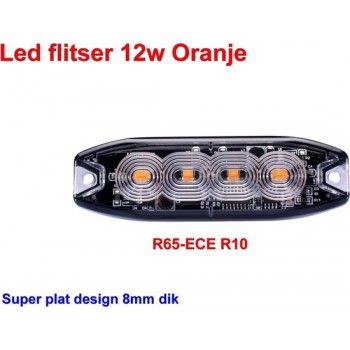 Led flitser 12W Oranje R65-ECE R10 Slim