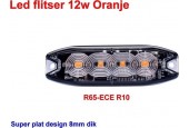 Led flitser 12W Oranje R65-ECE R10 Slim