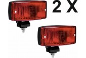 SIM Dagrijlamp 2 x Rood Auto-Vrachtwagen-Lens-Montuur-Interieur-Verlichting-Transport