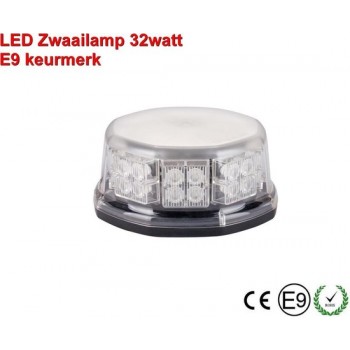 LED Zwaailamp Laag model 10 patronen E-merk E9  Oranje