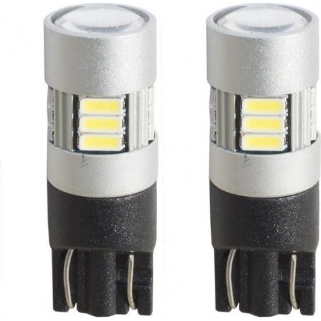 Simoni Racing T10 15-LED Lampen 'Canbus No-Polarity' - High Brightness Superwhite / Spread Lens - Set à 2 stuks