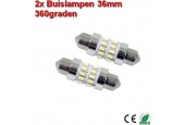 2x Buislamp 36mm 24-3014SMD rond cool-wit  288 lumen