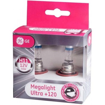 GE Halogeen Megalight Ultra +120 - H11 set