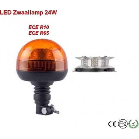 LED zwaailamp met flexibele voet 24w Oranje ECE/R65
