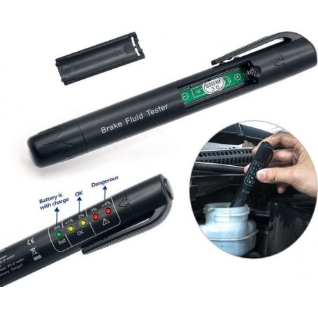 Auto, motor, scooter en brommer remvloeistof tester pen voor zowel DOT3, DOT4 en DOT5