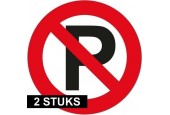 2x Verboden parkeren stickers 14 cm - Parkeerverbod stickers - Niet parkeren