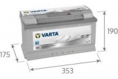 Varta Silver Dynamic H3 accu 12V 100Ah(20h)