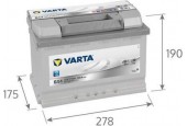 Varta Silver Dynamic E44 accu 12V 77Ah(20h)
