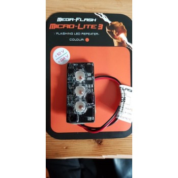 Original Mega-Flash Micro-Lite3 Orange flisers "The Best" Alarm Led verlichting tbv Zwaailamp flitslamp