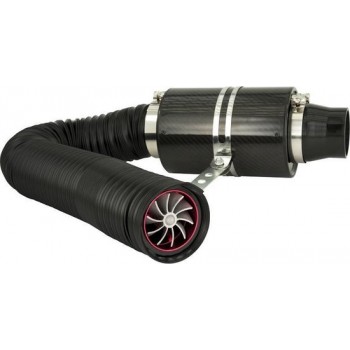AutoStyle Universeel Luchtfiltersysteem Carbon incl. 1m Slang/Turbo/2 Adapters 76mm/63.5mm