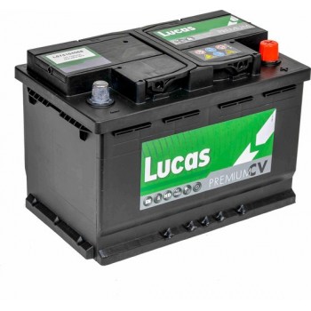 Lucas Premium Auto Accu | 12V 74AH 680 CCA | + Pool Rechts / - Pool Links | Voetbevestiging