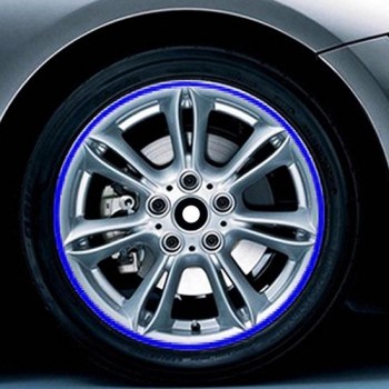 Kleur 17 inch wielnaaf reflecterende sticker voor luxe auto (blauw)