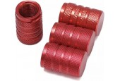 TT-products ventieldoppen 3-rings Red aluminium 4 stuks rood