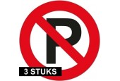3x Verboden parkeren stickers 14 cm - Parkeerverbod stickers - Niet parkeren