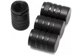 TT-products ventieldoppen 3-rings Black aluminium 4 stuks zwart