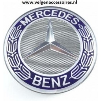 Mercedes naafdoppen blauw krans 76mm B66470120
