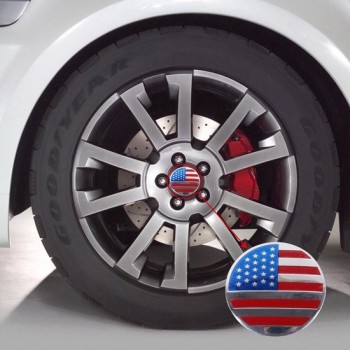 4 STKS USA Vlag Metalen Auto Sticker Wielnaaf Caps Center Cover Decoratie