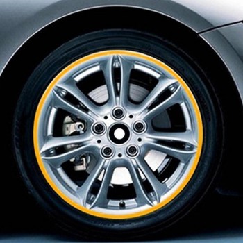 15 inch reflecterende sticker met wielnaaf voor luxe auto (geel)
