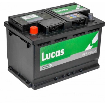 Lucas Premium Auto Accu | 12V 70AH 640 CCA | + Pool Links / - Pool Rechts | Voetbevestiging