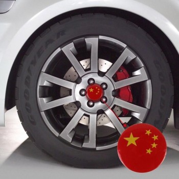 4 STKS China Vlag Metalen Auto Sticker Wielnaaf Caps Center Cover Decoratie