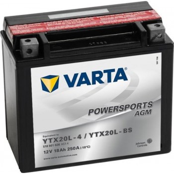 Varta Motor AGM Powersports Accu / Batterij YTX20L-4 / YTX20L-BS