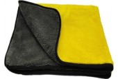 microvezel droogdoek - poetsdoek - 40x45cm - auto poetsen - watermagneet - absorberende doek - geel grijs - plexiglas krasvrij