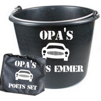 Opa's auto poets set - Emmer - Sponsen  - Vaderdag cadeau - Cadeau voor opa - Cadeau opa - autopoets set