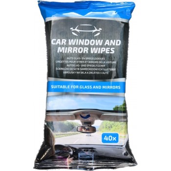 Autodoekjes - Vochtige schoonmaakdoekjes voor ramen en spiegels van de auto - 40 doekjes