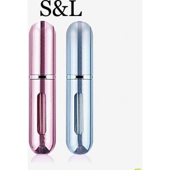 S&L Parfum Flesje Navulbaar - Parfum Verstuiver - Lichtblauw & Lichtroze - 2 stuks