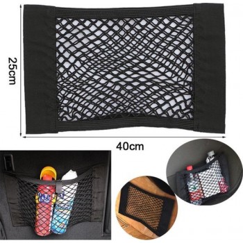 Kofferbak organiser | zelfklevende opberg netten | elastisch | set van 2 | zwart