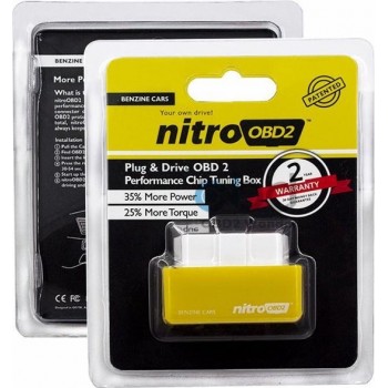 obd2 Nitro Chiptuning module gemakkelijke installatie en 35% meer koppel en vermogen! voor benzine auto`s geel