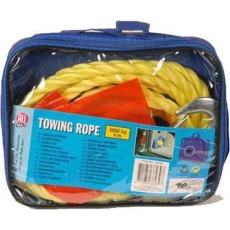 Autopach sleepkabel in tas tot 3000 kilo - touw van 4 meter met 2 stalen ogen