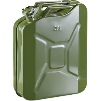 relaxdays benzine jerrycan - 20 liter - voor brandstof - staal - benzine kan - groen