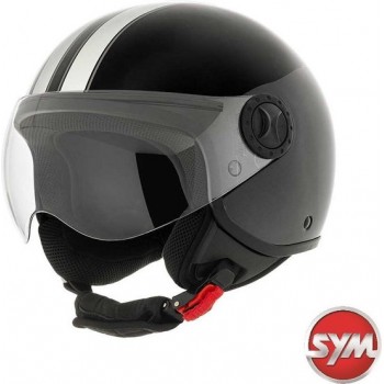 SYM-scooter-motor-jet-helm-glans zwart-m