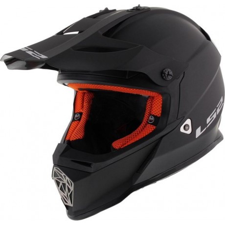 LS2 MX437 Crosshelm Fast Single Mono Motorcross Helm mat zwart XL