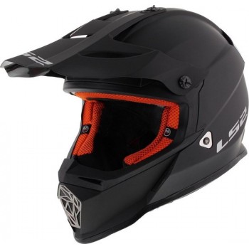 LS2 MX437 Crosshelm Fast Single Mono Motorcross Helm mat zwart XXL