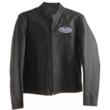 Motorjack Heren – Buell Leather Jacket – Zwart maat 2XL