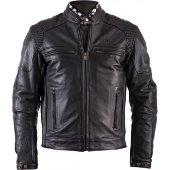 Helstons Trust Plain Black Leather Motorcycle Jacket M