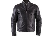 Helstons Trust Plain Black Leather Motorcycle Jacket M
