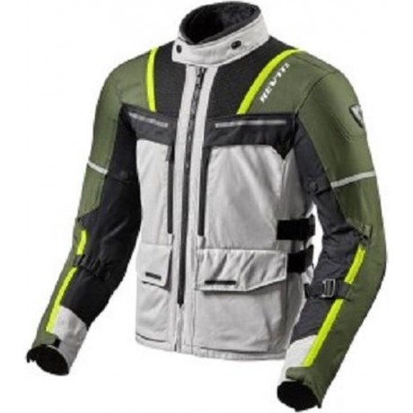 REV'IT! Offtrack Silver Green Textile Motorcycle Jacket 2XL