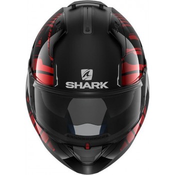 Shark Evo-One 2 Lithion Dual Zwart Chroom Rood Kur Systeemhelm - Motorhelm - Maat S